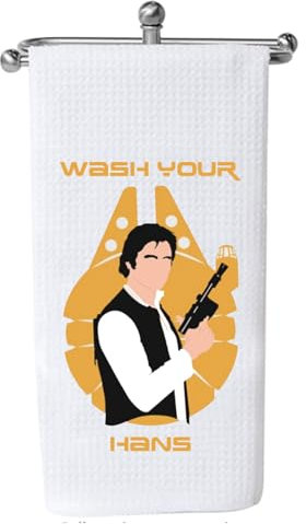 PXTIDY Wash Your Hans Solo-Handtuch mit Filmfigur, Geschirrtuch, Geschirrtuch, Solo-Fans, Küchentuch (Waschen Sie Ihre Hände)