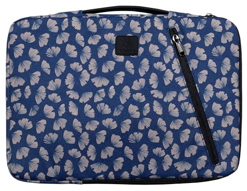 Exacompta - Réf. 17251E - 1 Housse ordinateur compatible avec PC de 13-14 pouces - poignée rétractable - petite poche à l'avant - fermeture zippée sur 2 côtés - en tissu recyclé - Zen