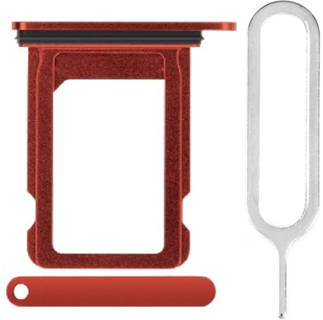 iReplaceParts Ersatz-SIM-Tablett, Gummidichtung mit SIM-Fach, Auswerferwerkzeug für iPhone 12 Mini und iPhone 13 Mini (5,4 Zoll), Rot