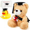 Kasyat Graduation Gift Set Including Graduation Plush Bear with Black Hat Congrats Grad Graduation Rubber Duck Graduation Card for 2025 Grad Party Favor Present(Light Brown)