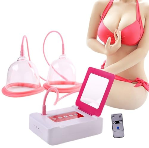 POCDOKYZ Wireless Electric Breast Massager Cup – Remote Control Electric Breast Pumps, Transparent Silicone, Painless Enlargement & Firming, USB-Powered for Women’s Breast Care,C