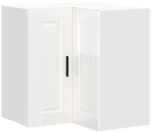 Tomostar Eckschrank für Küche, Hängeschrank für Küche, Wandschrank, Eckschrank, Portweiss, glänzend, 57 x 57 x 60 cm