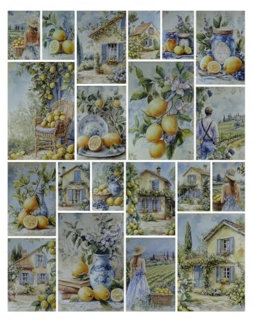 Generisch 20er Set Zitrone Toskana Postkarten je 15 x 10 cm Urlaub Bastelkarte Bastelkarte Deko MU K904