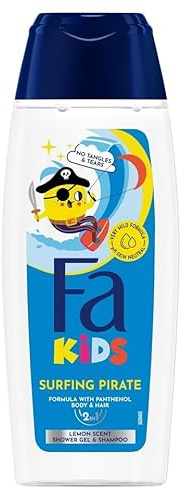 Fa Kids - Gel de ducha y champú 2 en 1 con aroma a limón, 250 ml