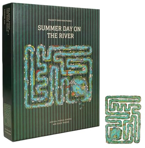 Summer Day on The River Jigsaw Puzzle - 501/438 Piece Difficult Puzzle for Adults & Families, All-Edge Jigsaw Challenge with Unique Majority-Edge Design, Premium River Artwork (#A-1Pc)