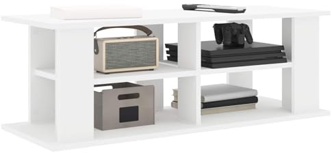 vidaXL TV-Ständer Weiß 96 x 35 x 33,5 cm, Wohnzimmergestaltung, moderner TV-Ständer, praktische Regale, robuster Medien-Schrank, minimalistisches Design