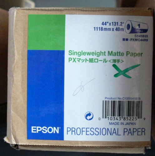 Epson C13S041855 Singleweight matte Papier Inkjet 120 g / m2 1118 mm x 40 m, 1 Rölle Pack
