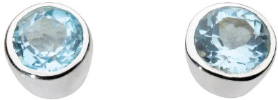 Dew Damen-Ohrstecker Silber Topas blau 3006BT