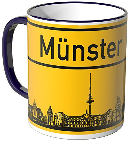 WANDKINGS® Tasse, Skyline Münster - LILA