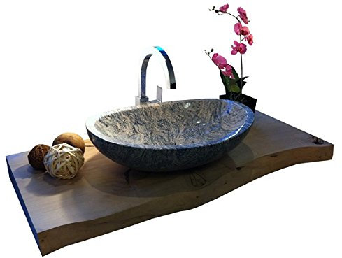 Waschbecken aus Naturstein, Granit, Model Monaco, Juparana, 56x38cm