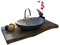 Waschbecken aus Naturstein, Granit, Model Monaco, Juparana, 56x38cm