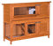 PawHut Cage à Lapin poulailler clapier en Bois de pin de Grande Taille avec 2 étages râtelier à Foin Toit ouvrant dim.120L x 48l x100H cm