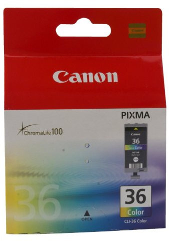 Canon CLI-36 Tintenpatrone, 13 ml schwarz/blau/rot/gelb