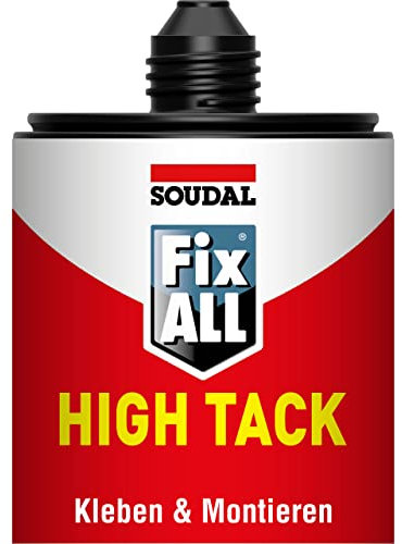 Soudal, Fix All High Tack, 290 ml, blanc, super résistant et suravernable, pour des collages puissants, idéal pour les charges lourdes et les surfaces poreuses