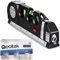Niveau laser Qooltek - laser multifonction, lignes laser horizontales verticales croisées, ruban à mesurer de 2,5m / 8pieds, règle en métal de 15cm / 6pouces