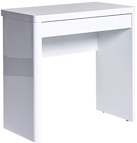 Jahnke CU-LIBRE 80 HG-WS Laptop-Tisch, E1-Holzwerkstoffplatten, beschichtet, hochglanz / weiß, 80 x 5,5 x 76 cm