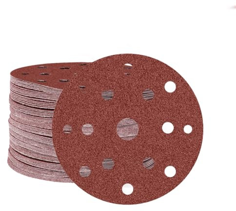 MioTools Fox Klett-Schleifscheiben, 150 mm, 15-Loch, f. Exzenterschleifer, Normalkorund (50 Stk.) K40