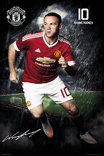 empireposter Manchester United - Poster - Wayne Rooney 15/16 + Ü-Poster