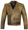 Bohmberg Giacca in pelle da uomo Giacca da motociclista Highway Marlon Brando Giacca da moto - Giacca da turismo in vera pelle pieno fiore, Bronzo, 4XL