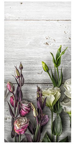 Bilderwelten Magnettafel - Tulpen-Rose Shabby Holzoptik - Memoboard Hoch 78cm x 37cm Wandbild Magnettafel Pinnwand Magnetboard Magnetpinnwand Magnetwand Stahl Küche Büro, Größe HxB: 78cm x 37cm