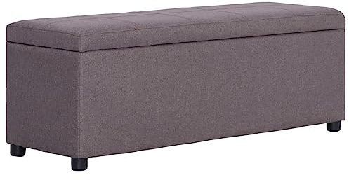 vidaXL Bank mit Staufach Sitzbank Sitzhocker Sitztruhe Flurbank Truhenbank Aufbewahrungsbox Truhe Spielzeugkiste Polsterbank 116cm Taupe Polyester