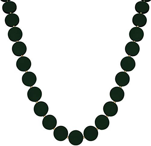 SoulCats Collier en Bois Vert foncé à partir d'assiettes Rondes en Bois dans Le Style etho