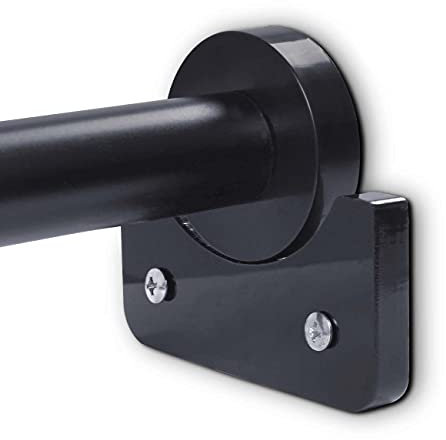 TIUIHU 2 Pieces Shower Curtain Rod Mount Holder, Universal Acrylic 3M Adhesive Wall Mount Holder for Shower Curtain Pole (Shower Curtain Rod Not Included) (Black)