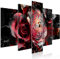 decomonkey Blumen 200x100 cm XXL 5 Teilig Leinwandbilder Bild auf Leinwand Wandbild Kunstdruck Wanddeko Wand Wohnzimmer Wanddekoration Deko sprüche