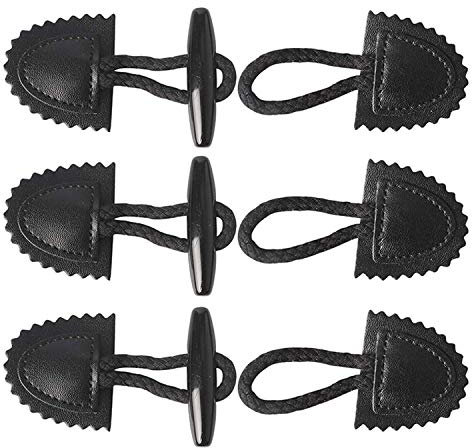 Tomedeks 10pcs Kleidungsersatzbutton Harz-Knopf Nähtaste, für Pullover Windjacke Mantel Bekleidungsdekoration Handarbeit Knebelknöpfe Verschlüsse Für Jacken Dufflecoat Verschluss Knöpfe (Schwarz)