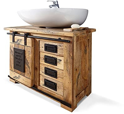 BRISTOL Waschbeckenunterschrank I, Material Massivholz, Mango rustikal