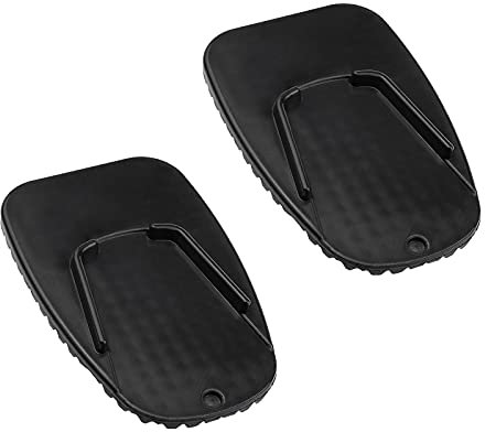 Be In Your Mind 2x Motorcycle Support Stand Side Kickstand Pad Anti-Slip Plate PP Plastic Black for Gravel Road Soft Ground Outdoor Grass Parking