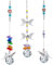 H&D HYALINE & DORA Crystal Suncatcher Hanging Metal Butterfly Ornament,Glass Ball Prism Rainbow Maker Home Decor,Pack of 3