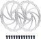 Jane Eyre 2 Stück Fahrradbremsscheiben, 140 mm/160 mm/180 mm/203 mm mit 12 Schrauben,für die meisten Fahrräder, Rennräder, Mountainbikes BMX、MTB(Silber 180mm)