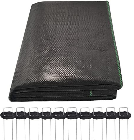 LINSOCLE 2m x 10m Toiles de Paillage, Bache Mauvaise Herbe, Toile Anti Mauvaises Herbes, Durable Perméable Résistant à la Déchirure, Géotextile Anti Mauvaises Herbes pour Allée, Jardin und Agricole