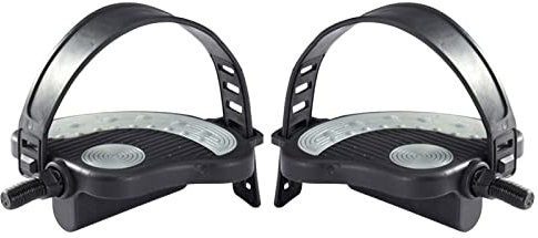 Niktule Heimtrainer Pedale - Langlebige Fahrradpedale für Spin Bike, Mehrzweck-Fitness-Heimtrainer-Pedale mit Riemen, geeignet für stationäres Fahrrad Spin