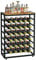 YOLEO 30 Bottles Floor Wine Rack with Wood Top, 6-Tiers Freestanding Wine Bottle Organizer Shelf, Sturdy Metal Bottle Display Holder for Kitchen Pantry (L59x W30x H88cm)