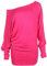 Crazy Girls Womens Long Sleeve One Off-Shoulder Plain Baggy Batwing Top UK8-24, Cerise, ML (UK 12-14)