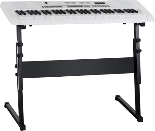 McGrey 6170 Akku-Keyboard Safety Fix Set - 61 Tasten-Keyboard - 200 Klänge & Rhythmen - Betrieb mit Akku und Netzteil möglich - MP3-Player via USB-Stick - Inkl. Mikrofon und Keyboard-Ständer - Weiß