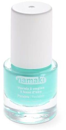 Namaki Bio Nagellack für Kinder | Wasserbasiert | Abziehbarer Nagellack Peel-off-Formel | Trocknet schnell | Farbe 37 Green Water | 7,5 ml