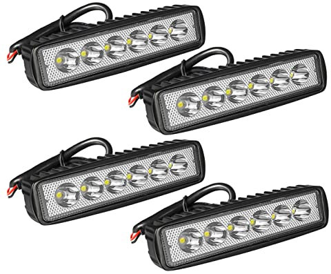 Willpower 4 X 18W LED Arbeitsscheinwerfer, 6 Zoll Offroad LED Zusatzscheinwerfer 12V 24V für Bagger Trecker Motorrad SUV ATV…