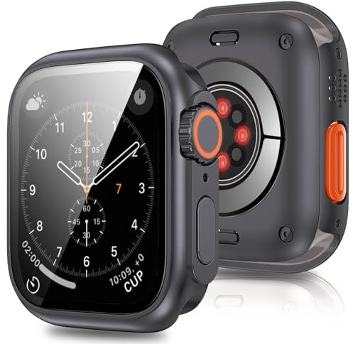 [3 in 1] Hülle für Apple Watch Serie 9 8 7 41mm Schutzhülle Displayschutz Sehen Aus Wie iWatch Ultra, Kratzfest Ultradünne 360° Rundum Schutz Gehäuse für Apple Watch Series 9 8 7 Hülle 41mm Case Cover