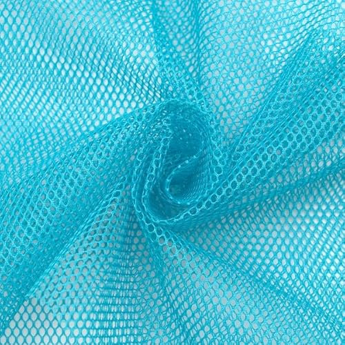 STOFFKONTOR Mesh Netzstoff Stoff - Meterware, Farbe Türkis - Öko-Tex Standard 100- zum Nähen von Bekleidung, Innentaschen, Insektenschutz usw.