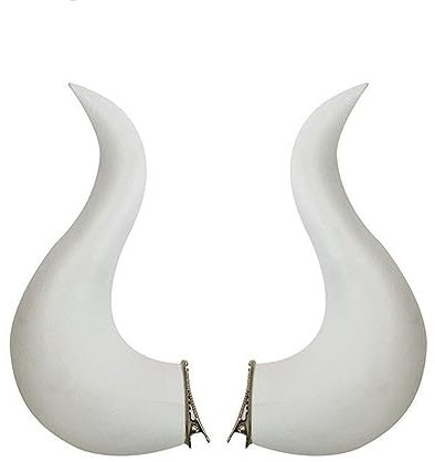Shopular Weiße Horn-Clips für Bowsette Albedo Cosplay Kostüm Halloween Kopfbedeckung Haarspange Haarnadel Anime Merch Requisite Zubehör, 20 cm