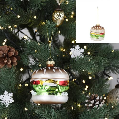 itsisa Baumschmuck Hamburger - Baumkugel Fast Food Burger, Weihnachtsdeko Essen, Christbaumkugel, Weihnachten
