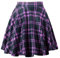Dressever Damen Basic Vielseitige Dehnbaren Informell Casual Mini Hohe Taille A-Linie Tennisrock Tanzrock Purple Plaid Small
