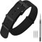 ANNEFIT Nylon Uhrenarmbänder 16mm mit Edelstahl Metall Schwarz Schließe, Sport Atmungsaktive Ersatzarmband (Schwarz)