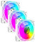 GameMax KF300R Trio 120mm Reversible Blades PC Case Fans White with Infinity Mirror Center ARGB Light Effect 5V 3pin Aura Sync 800-1600 RPM 4pin PWM - Suitable For PSU Shroud & Bottom Of The Chassis