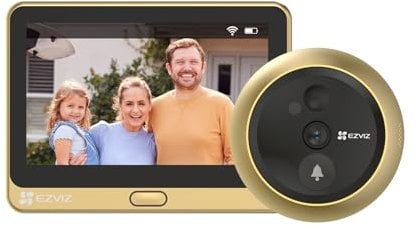EZVIZ DP2C or 1080P Judas de Porte Camera Surveillance, Visiophone Connecté Interphone Vidéo, Judas Numérique 4.3’’ Écran Batterie 4600mAh, PIR Motion Detection, Audio Bidirectionnel