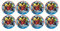 ALMACENESADAN, 5121, Pack fiesta cumpleaños; pack 8 platos de cartón 23 cm; de la licencia (Avengr)