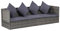 SECOLI Gartensofa mit liegefunktion 3 Sitzer Sonnenliege Gartenliege Balkon Sofa Liegesofa Sofabett Gartenbett Rattansofa Loungesofa Gartenbank Rattan Balkonmöbel-Grau-Typ 2